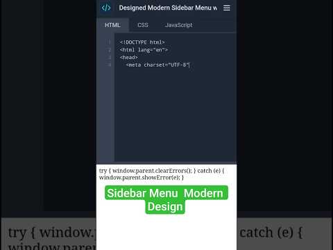 Modern Sidebar Menu