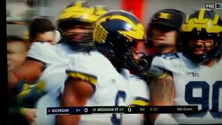 Josh Uche sack of Lewerke 8:30 1st vs. MSU Michigan S Josh Uche Supported Devin Bush S Pregame Actions At Msu