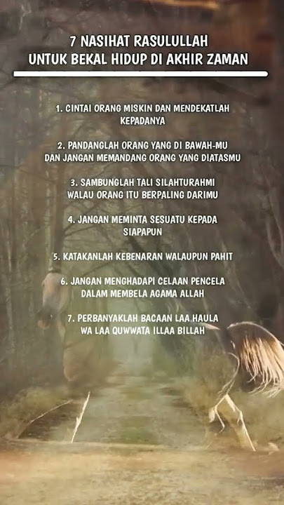 7 nasihat rasulullah di akhir zaman #dakwah #fypシ #islami #storywa #ngaji #quotes #rasulullah