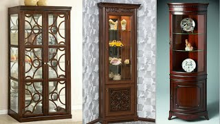 আধুনিক কর্ণার শোকেস ডিজাইন॥showcase design for living room॥display curio cabinet ideas