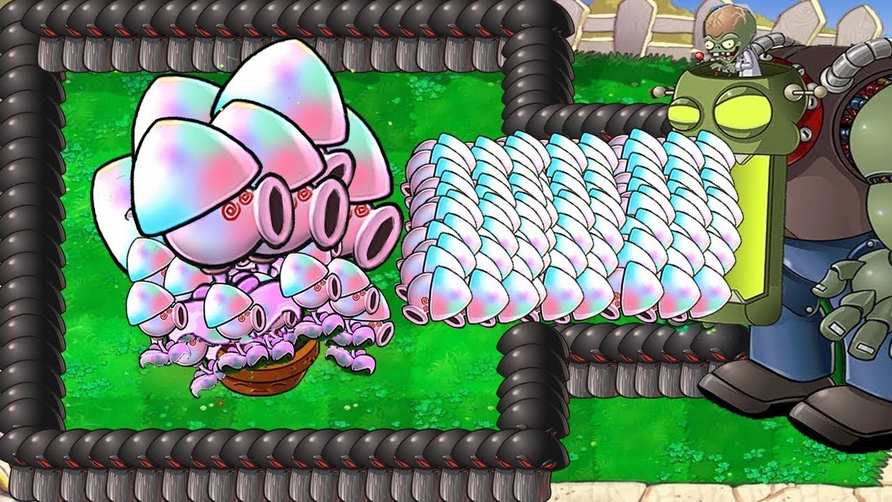 Doom Shroom vs Hypno Gatling Pea vs Dr.Zomboss Giga Attack Gargantuar ...