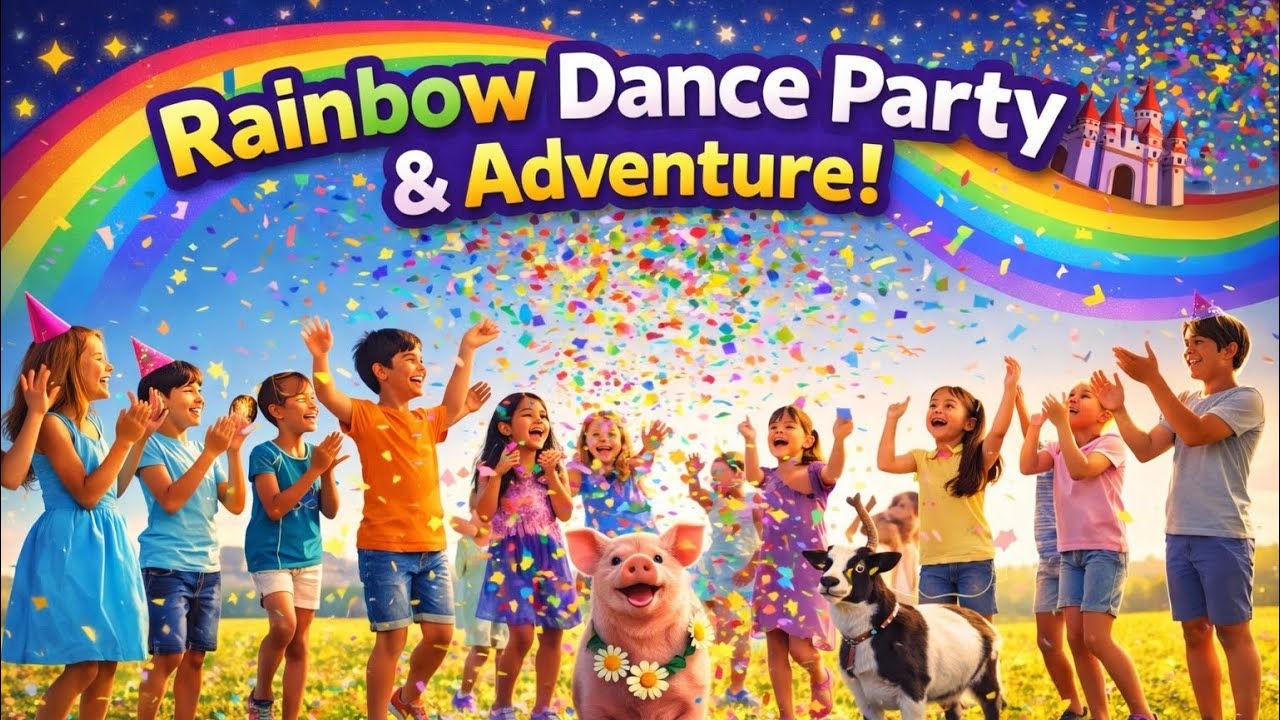 Rainbow Dance Party 🌈 & Rainbow Castle Adventure 🏰 | Fun Kids Rhyme 