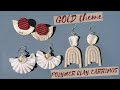 Gold theme Earrings | Polymerclay earrings - DIY Polymer clay earrings