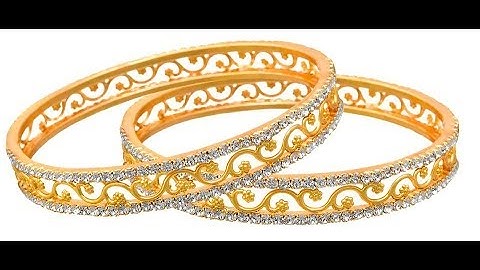 stylish Diamond Stone Bangle Designs || Single Line Diamond Bangles Designs