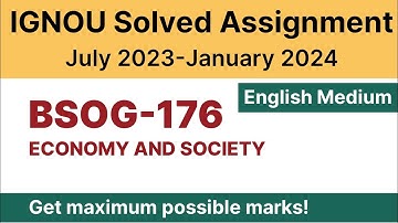 IGNOU BSOG 176 Solved Assignment 2023-24 PDF Download | English Medium | Vidyamojo