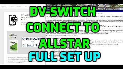 DV SWITCH-connect to ALLSTAR NODE-Help links and info