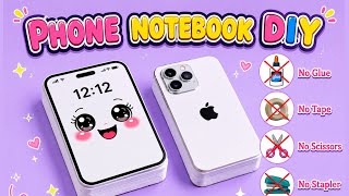 DIY mini notebook ❌no glue ❌ stapler kawaii mini phone notebook | #diy #craft #minibook #diycraft