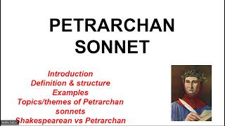 WHAT IS PETRARCHAN SONNET
