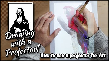Drawing with a Projector! 🦜 How to use a projector for Art ■ Tracing Masterpieces