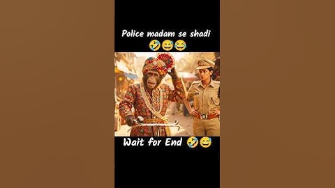 Bandar Bhai ka Shaadi Police Madam Se🤣😅Funny Monkey Video #aivideo #aivlog #monkeyvlog #aishorts #ai
