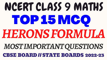 Best MCQ Class 9 Herons Formula || Class 9 Chapter 12  NCERT Questions // Class 9 Herons Formula