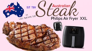 4 AUSTRALIAN STEAK in Philips AirFryer XXL Avance  - POWER Airfried grilled salt \& pepper