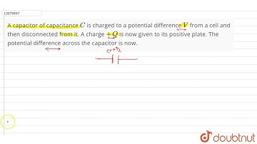A capacitor of capacitance `C` is charged to a potential difference `V` from a cell and then di