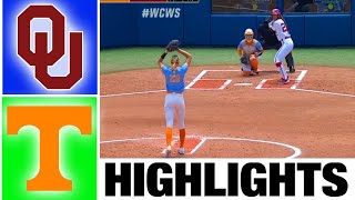 #1 Oklahoma vs Tennessee Highlights | College Softball World Series | 2023 College Softball