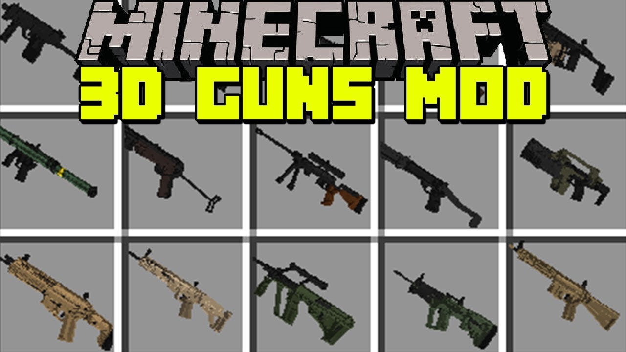 Minecraft 3D GUNS MOD! | CRAFT CUSTOM GUNS TO BATTLE ZOMBIE ARMY