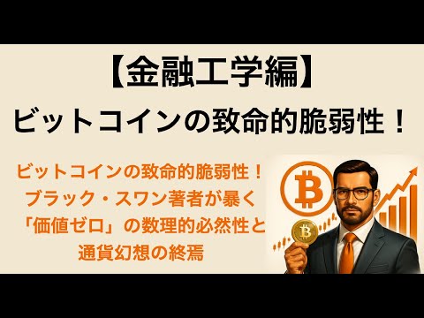 【金融工学編】ビットコインの致命的脆弱性！ブラック・スワン著者が暴く「価値ゼロ」の数理的必然性と通貨幻想の終焉