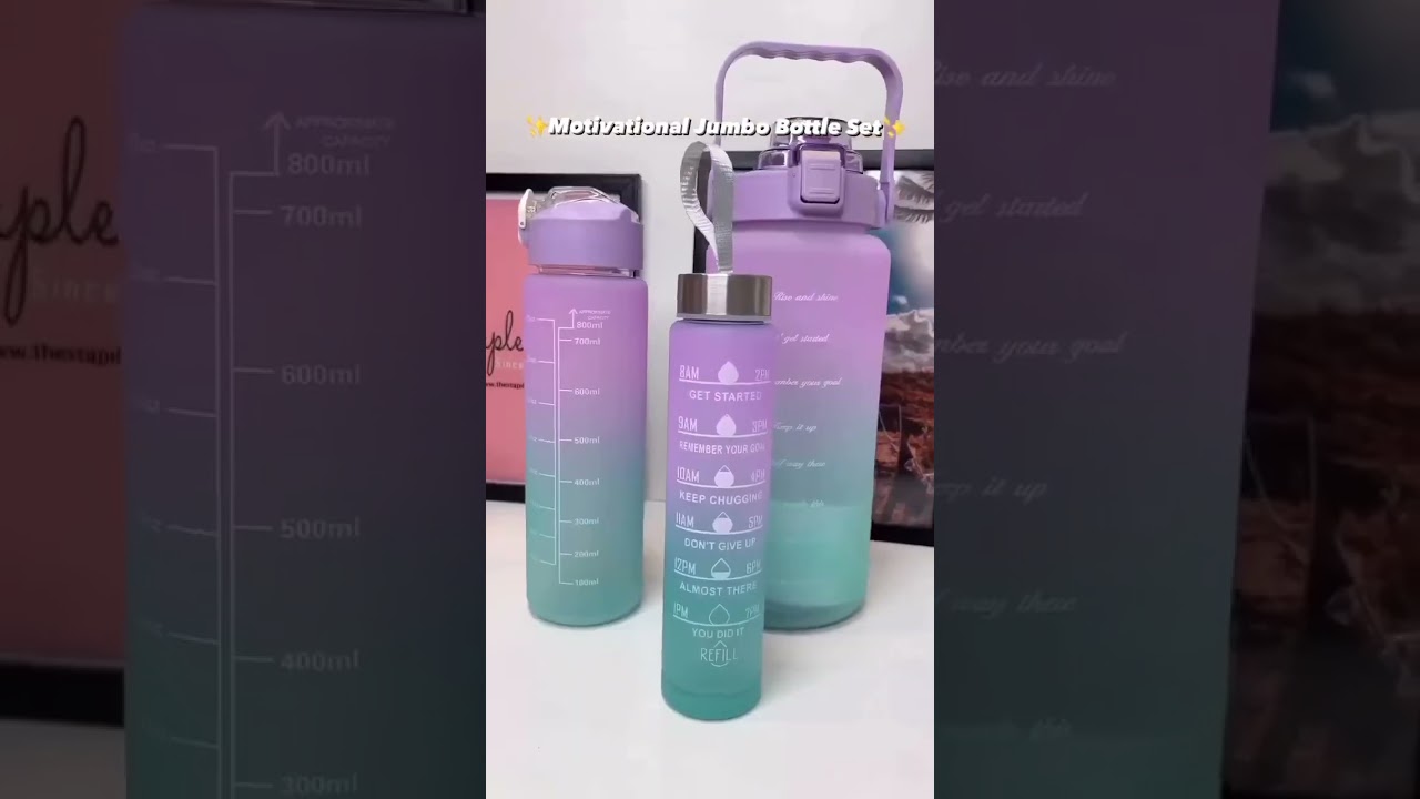 motivational water bottle 3 sets dm for insta @premium_collection03