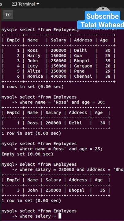 AND Operator | Logical Operators| MySQL #viral #mysql #shorts # ...