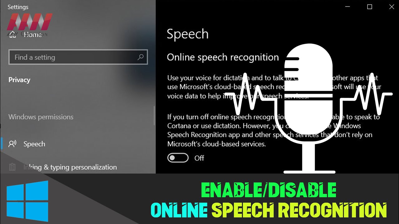 how to use online speech recognition in windows 10