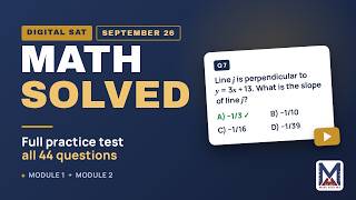 September 2026 Digital SAT Math — Full Test Walkthrough | All 44 Questions Solved