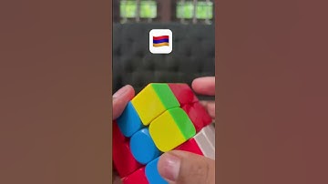 Making Armenia 🇦🇲 flag in cube | Z perm | #cube #nationalflag #cubing #cubers #rubikscube #shorts