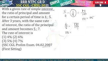 With a given rate of simple interest ,the ratio of principal and amount for a certain period of time