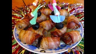 Рулетики из бекона с мясной начинкой Рулетики из бекона с мясной начинкой