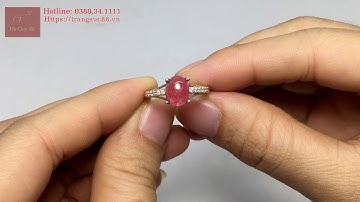Nhẫn Nữ Bạc Đá Chủ Ruby Tự Nhiên Cao Cấp