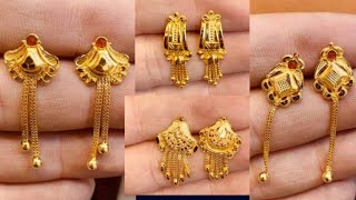 22k Gold daily use earring design with weight and price || Gold hanging Earring #earring collection