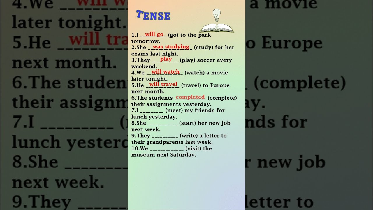 Tense Exercise Use Correct Form Of Verb English Practice Shorts VS ENGLISH