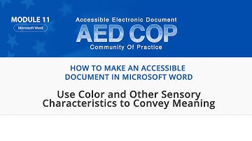AED CoP: Microsoft Word - Use Color and More to Convey Meaning