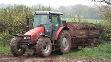 Muck spreading with a Massey Ferguson tractor