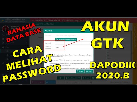 CARA MELIHAT PASSWORD AKUN PTK PADA DAPODIK VERSI 2020.B