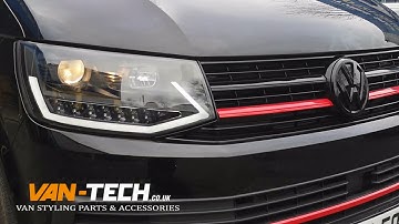 Van-Tech VW Transporter T6 LED DRL Light Bar Headlights in action