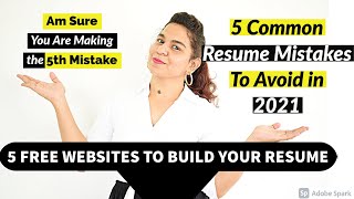 ( TAMIL ) 5 RESUME MISTAKES YOU MUST AVOID IN 2021 | 5 FREE WEBSITES TO BUILD YOUR RESUME | OVIYA