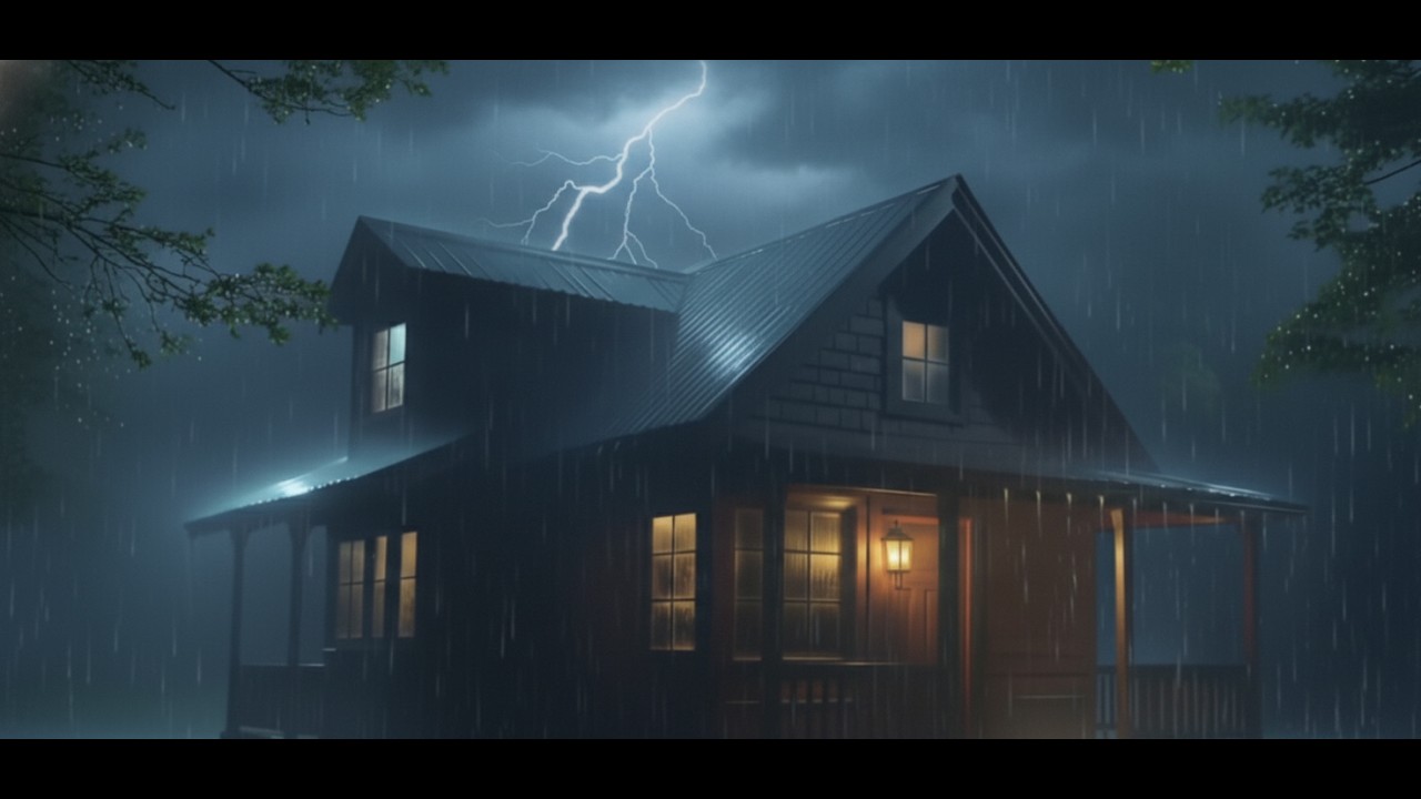 Soft Rain with Light Thunder ⚡ Calm Mind & Study Focus