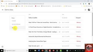 How to quickly find missing work on google classroom- English
