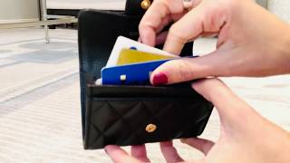 chanel card wallet holder metal