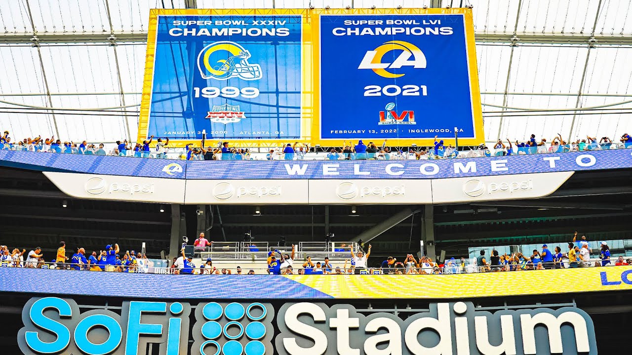 Rams Unveil Super Bowl LVI Championship Banner At SoFi Stadium