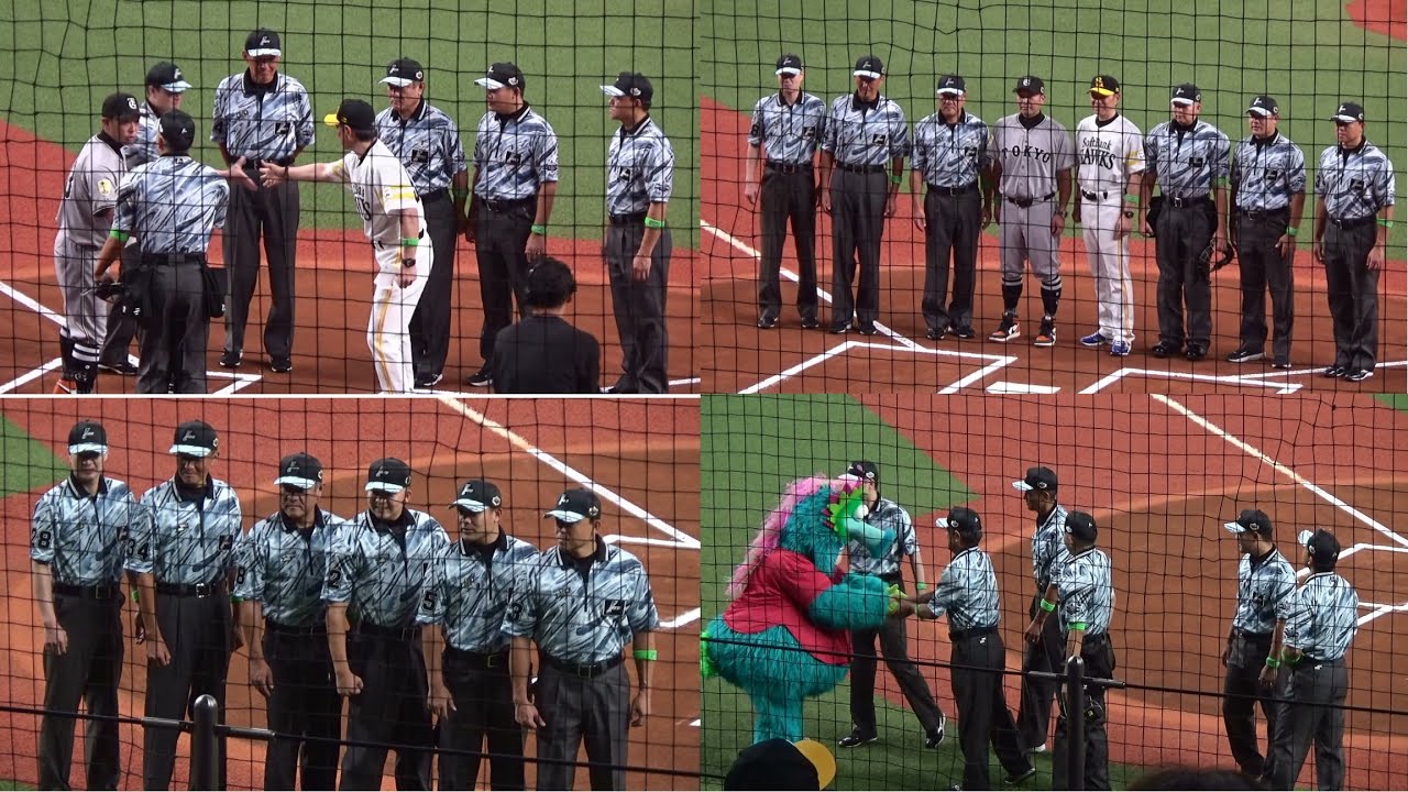 【審判ウォッチ（オールスター編）】メンバー表交換、記念撮影、スーパーリングユニ、スライリーとご挨拶...試合開始直前は大忙しの審判団の様子【2025.7.23 マイナビオールスター2025 京セラD】