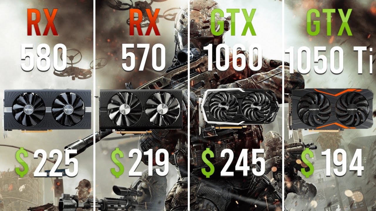 RX 580 vs RX 570 vs GTX 1060 vs GTX 1050 Ti Test in 10 Games YouTube