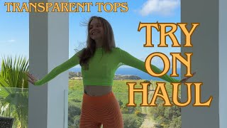 Try On Haul | Pink And Green See-Through Tops | Baby Riley