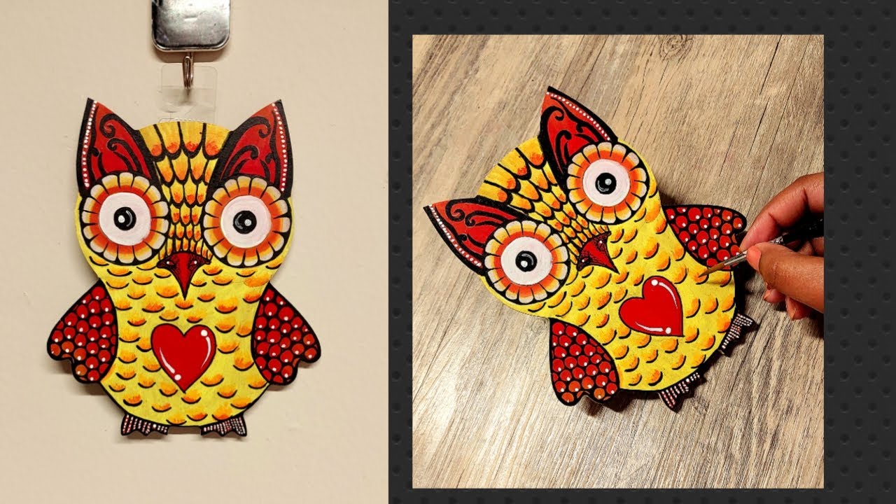 Owl Painting on Wooden Board Acrylic Painting Tutorial Dollar
