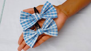 HOW TO MAKE FABRIC  BOWS USING OLD CLOTHES ONLY || BEAUTIFUL HAIR ACCESSORIES MADE AT HOME