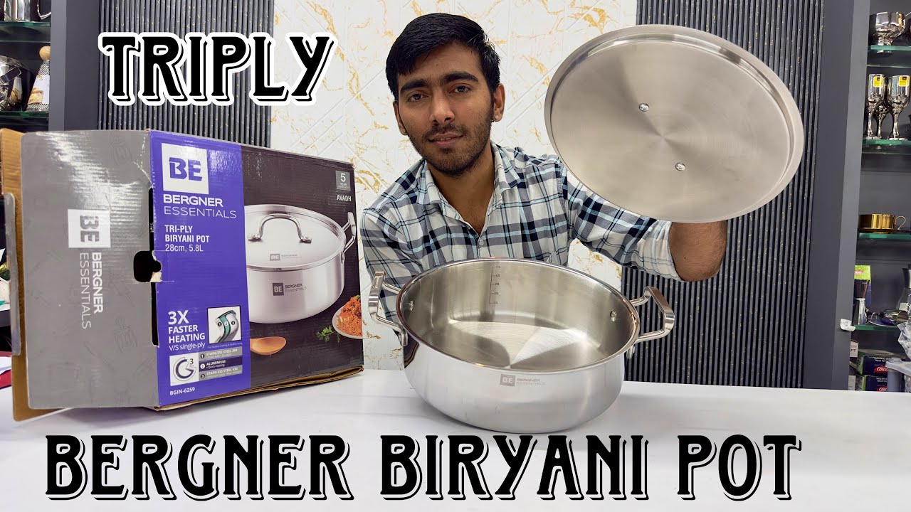 Bergner triply biryani pot | stainless steel biryani pot review | hindi