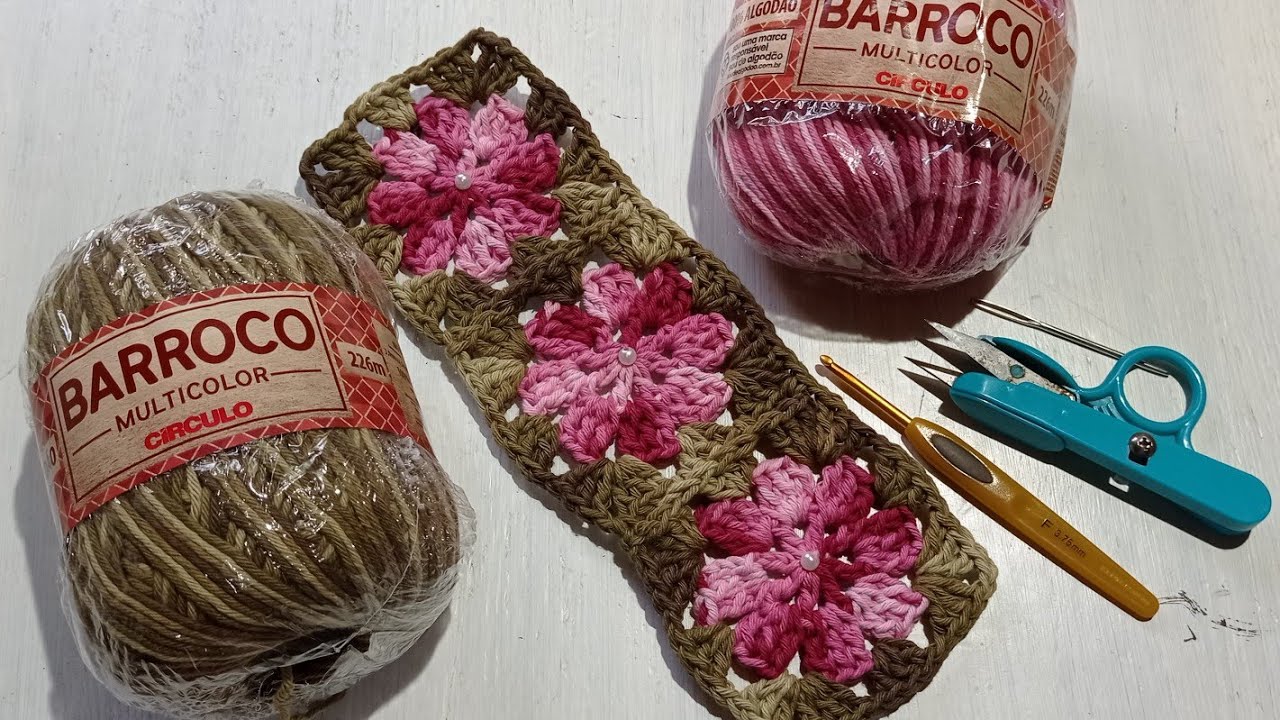 FLOR RASTEIRA FÁCIL Passo a passo com a emenda sem cortar o fio #entrelinhasbycarmen#tapetedecroche