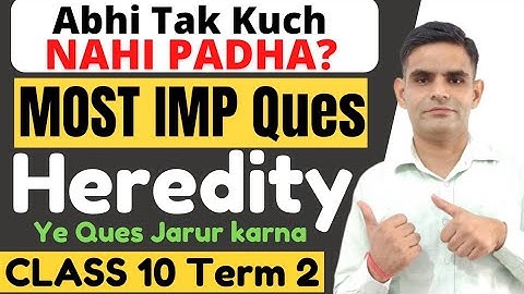 Heredity and Evolution Class 10 Science| Chapter 9| Most Important Question Answer for Board Exam