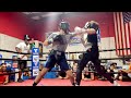 Sparring at the boxing gym