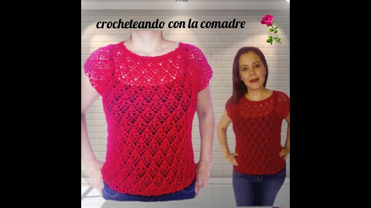 tutorial blusa petalos parte 1 facil y rapido crocheteando con la comadre