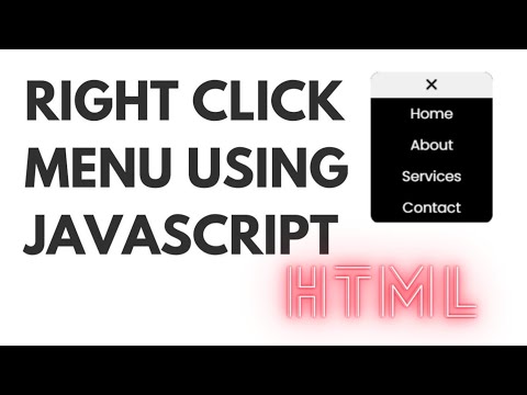 Right Click Menu Open || Part 1 || Html Css Javascript using || Coding